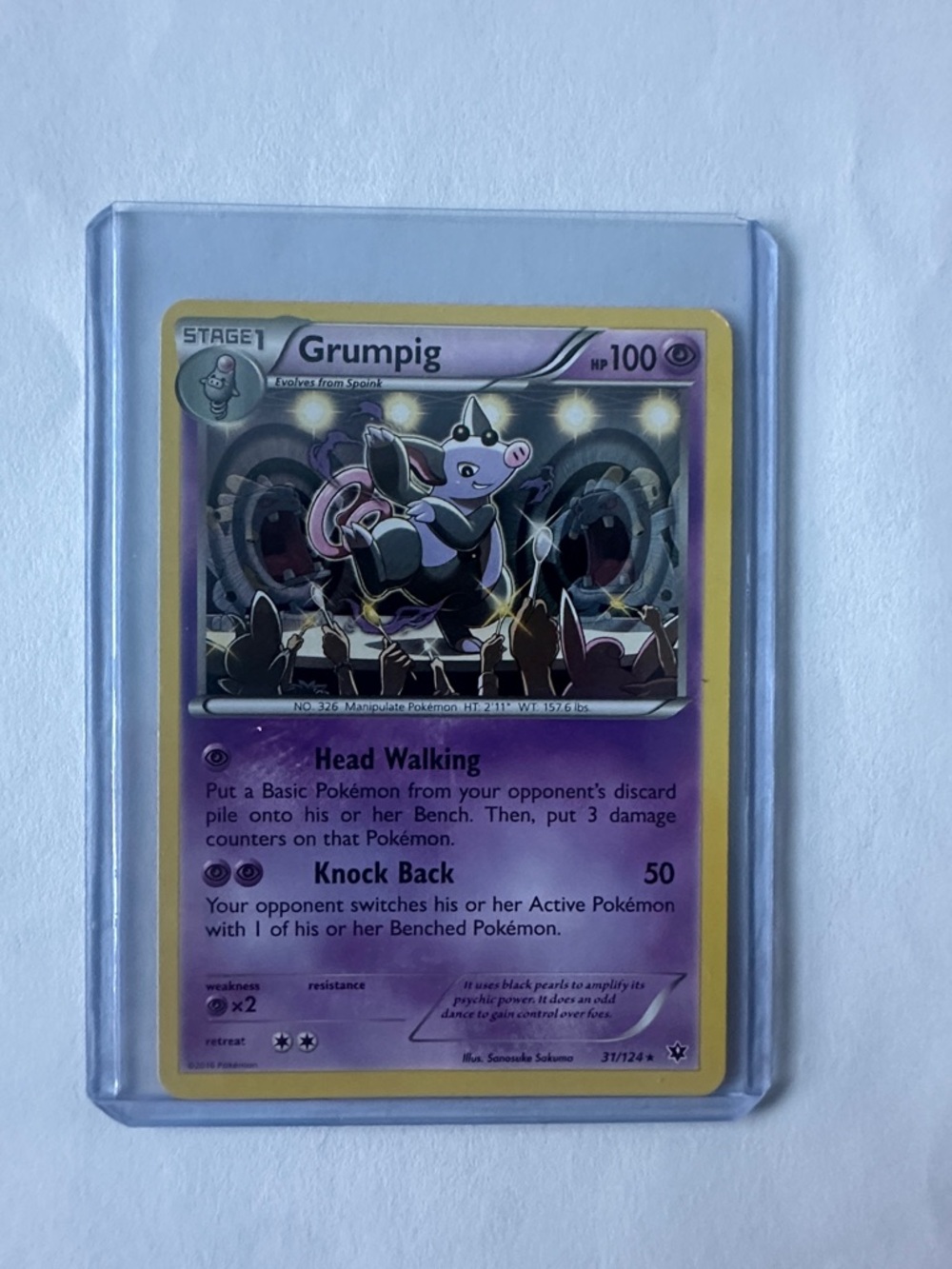 2016 Grumpig Pokemon Card #31/124